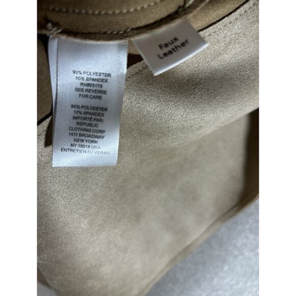 T Tahari Size 3X Open Front Faux Suede Blazer Jacket Tan/Brown Soft New W/Tag - Picture 9 of 10